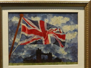 Union Jack, Tower Bridge -created wtih flowers Philadelphia Flower Show
