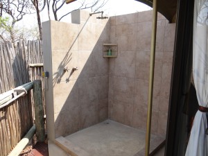 The Elephant Camp outdoor shower
