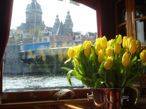 looking out at Amsterdam from "The Tourist"