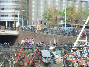Bike parking at the train station