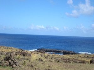 The view from above - looking for the cave entrance