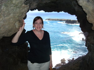 Holding on in the cave window