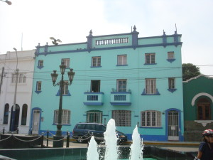Lima Bike Tour - Lima Peru blue building
