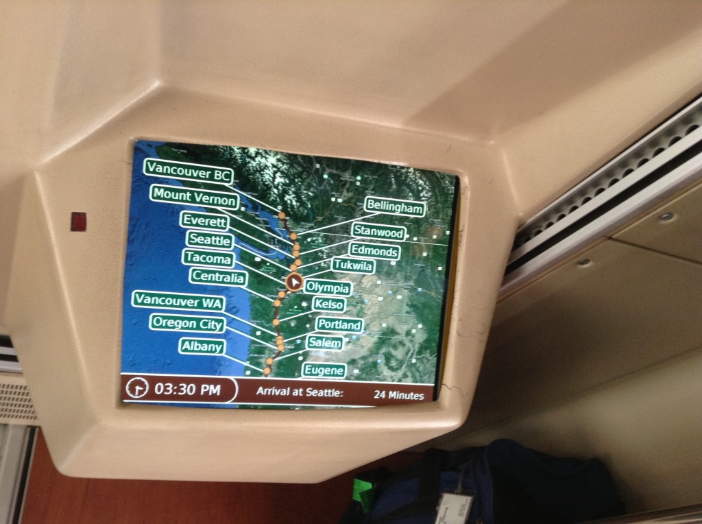 The Cascades route map -beginning in Eugene, Oregon ending in Vancouver, British Columbia