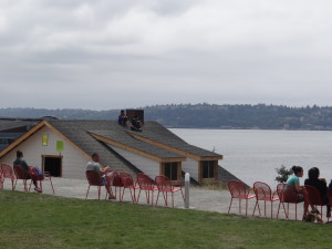 Olympic Sculpture Park kids on roof