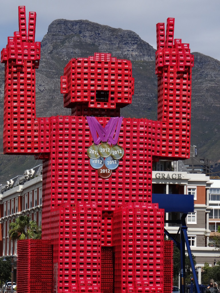 Olympic Pride in Capetown - hard to believe these are Coca-Cola crates