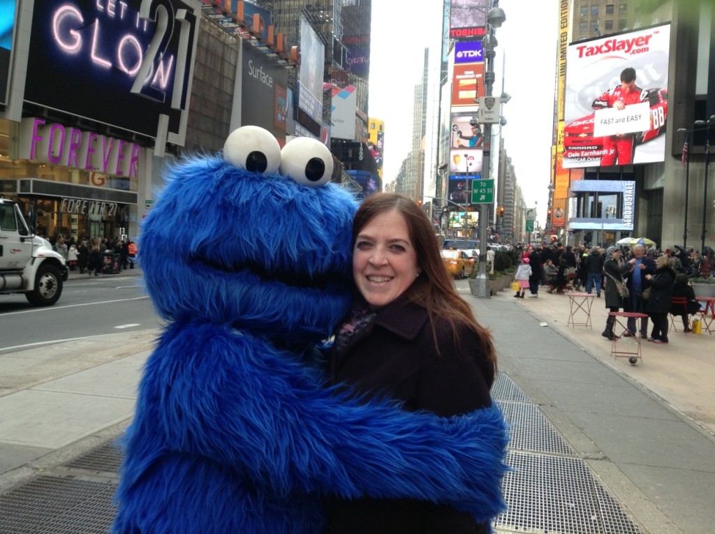 Cookie Monster and me in NYC Times Square