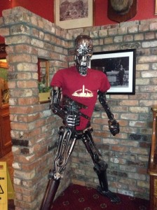 Terminator like like size display made of motorcycle parts in Ireland