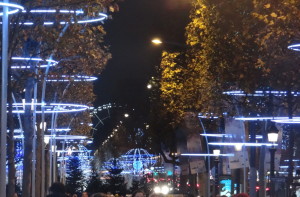 Holiday lights along the Champs-Elysees Paris