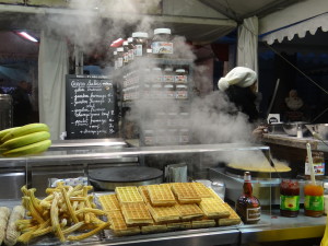 Crepes anyone?  With vats of Nutella on the shelves