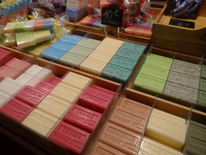 Colorful soap in Paris at La Defense