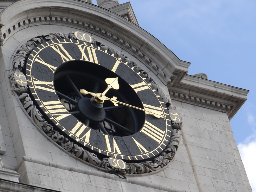 The clock at St. Paul's Cathedral in London