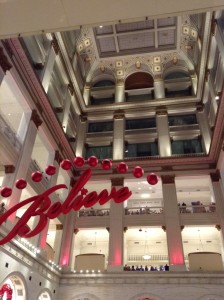 Looking up from the floor of the Grand Hall