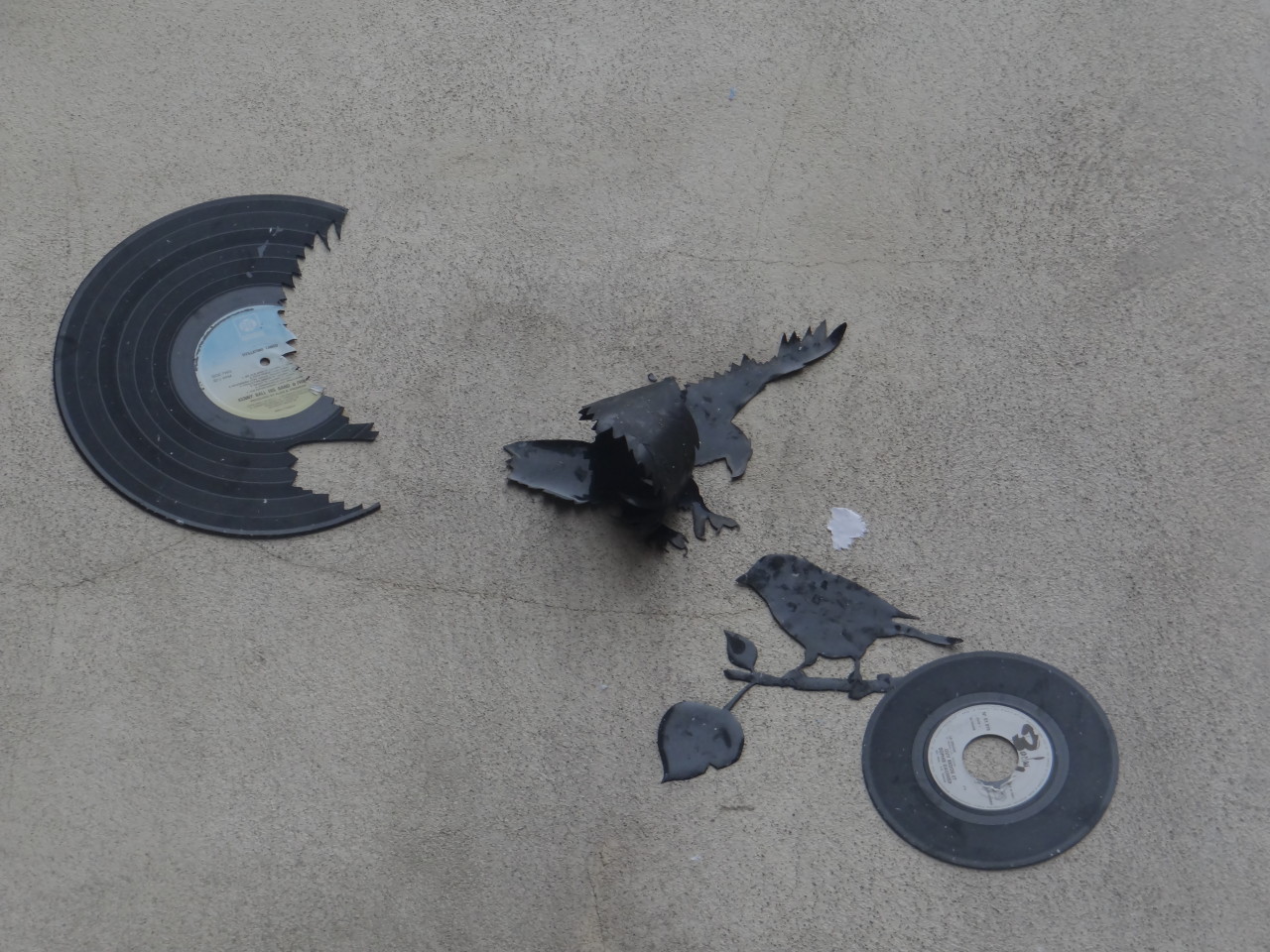 Street art in Paris using recylced materials