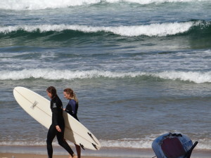 Surfers at Manly Beach Sydney Australia