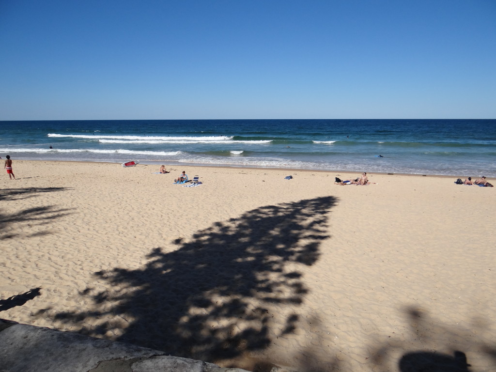 Manly Beach Sydney with tree shadow