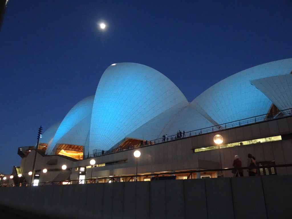 A moonlit view of the Sydney Opera House