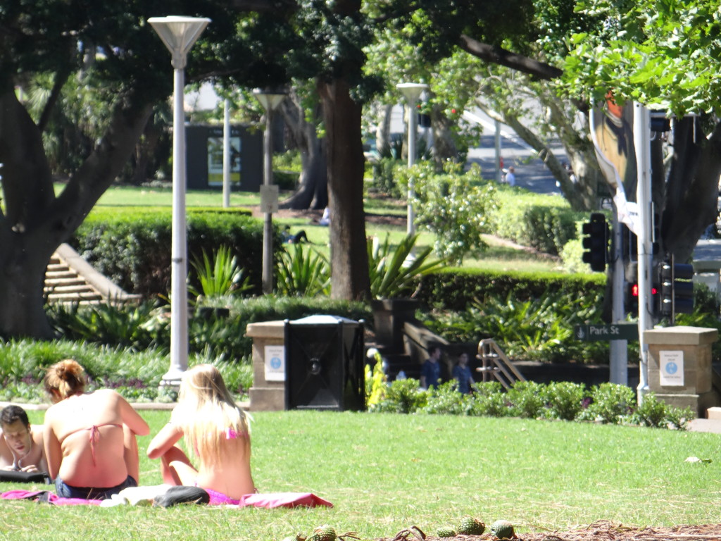 Sunbathing in Sydney Hyde Park