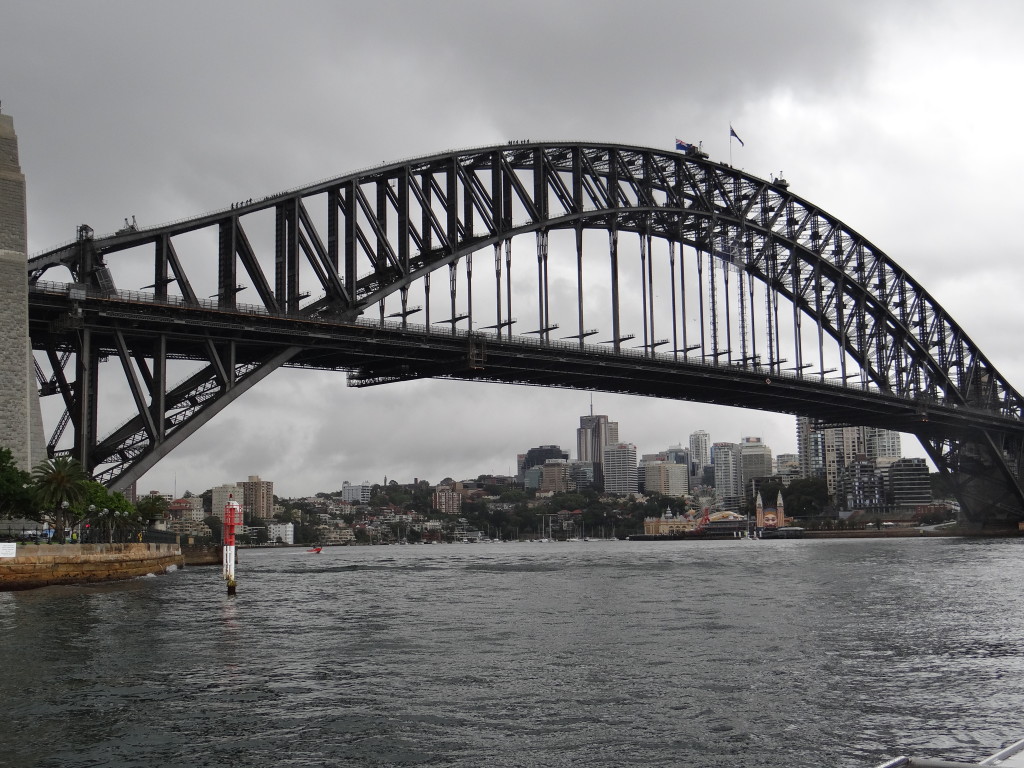 The Sydney Harbour Bridge on a cloudy day