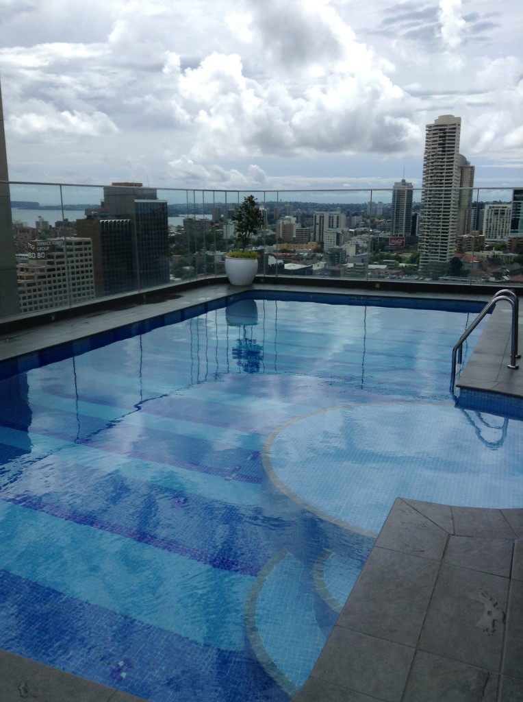Sydney Pullman Hyde Park rooftop pool view of city