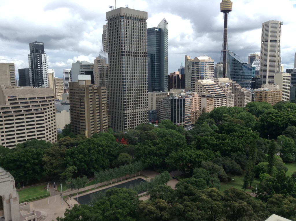 Sydney CBD and Hyde Park view