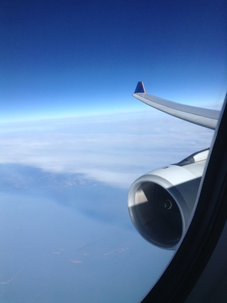 View from the wing on Singapore Airlines
