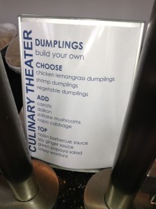 British Airways Lounge PHL Culinary Theater Dinner Menu
