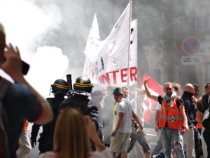 Transit protest in Paris during our Eiffel Tower Visit