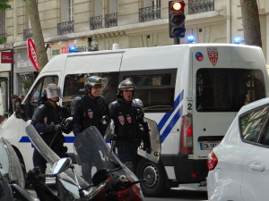 Paris police during our Eiffel Tower Visit