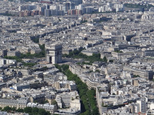 Arc de Triomphe view from Eiffel Tower Visit