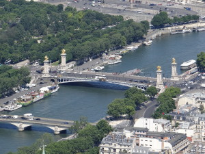 The view of the Seine from Eiffel Tower visit