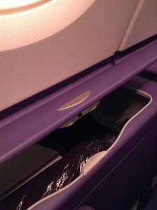 Thai A380 storage compartment