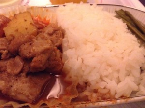 Thai A380 dinner