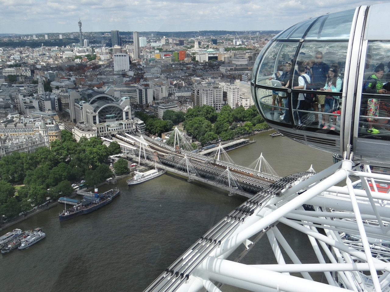 The London Eye capsule at the top
