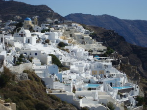 Santorini Greece hillside view