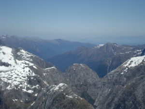 Fiordland National Park from above