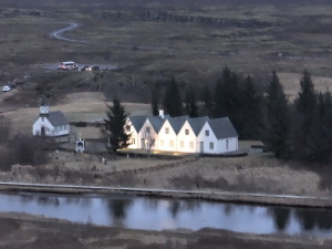 Thingvillir National Park Church on lake