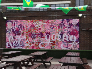 Yarn bombing street art London