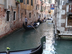 Venice gondolas boats canal