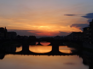 Sunset in Florence Arno River
