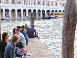 Sitting on the dock Venice Grand Canal