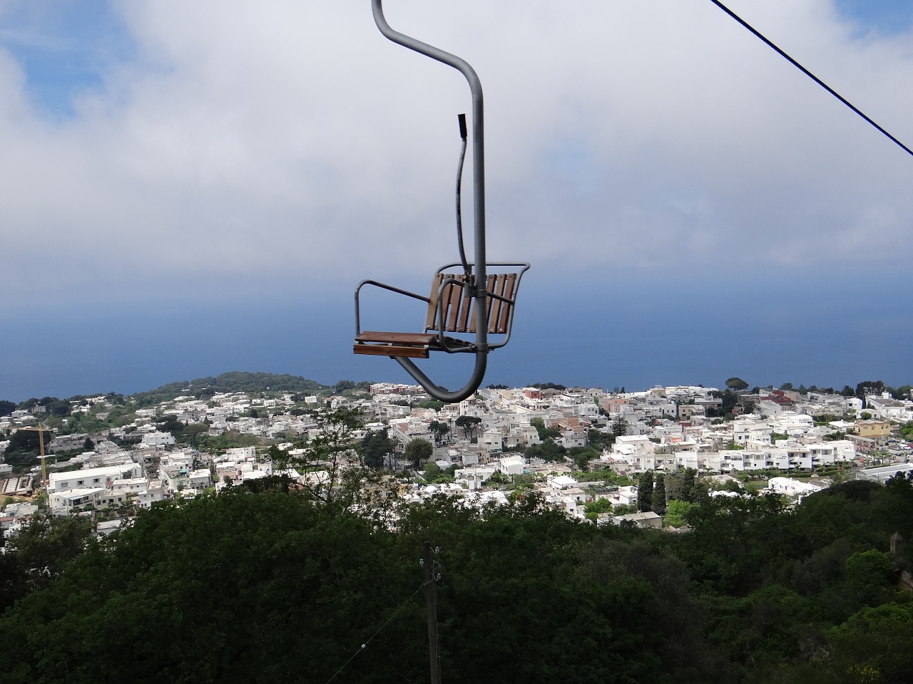 Flying through the clouds on the Anacapri Chair Lift of Capri