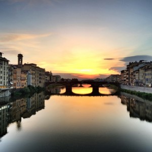 Florence sunset Arno river Solo Travel in Italy