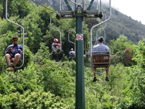 Anacapri chair lift tourists