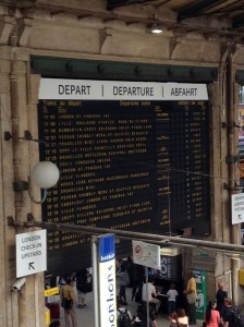 Paris Gard du Nord train board