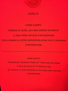 Paris Taxi Strike Memo