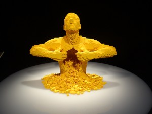 The Art of the Brick yellow man