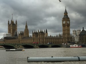 Southbank view of London Parliament and Big Ben