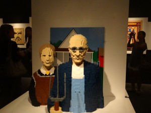 American Gothic painting in legos