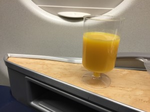 American Airlines welcome drink